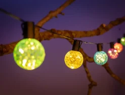 Lyskæde Kugler med diamanteffekt LED Ø5 cm 10 stk.| Øvrigt Havetilbehør|Øvrig Belysning