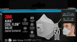3M ™ Aura™CoolFlow™Comfort Åndedrætsværn FFP2 m/ven 2-pk| Værnemidler