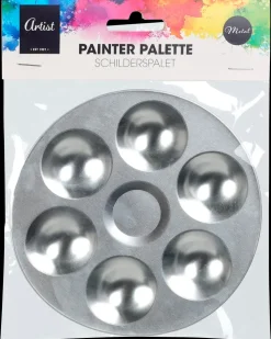 Malerpalette metal rund| Øvrige Hobbyartikler