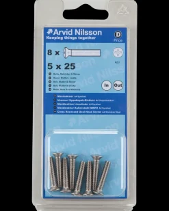 Arvid Nilsson Maskinskrue A4 LH M5 x 25 mm 8-pak| Maskinskruer, Bolte Og Møtrikker