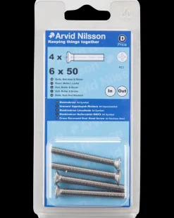 Arvid Nilsson Maskinskrue A4 LH M6 x 50 mm 4-pak| Maskinskruer, Bolte Og Møtrikker