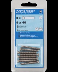 Arvid Nilsson Maskinskrue A4 LH M5 x 40 mm 8-pak| Maskinskruer, Bolte Og Møtrikker