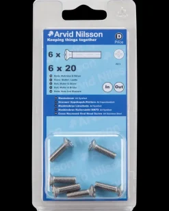 Arvid Nilsson Maskinskrue A4 LH M6 x 20 mm 6-pak| Maskinskruer, Bolte Og Møtrikker