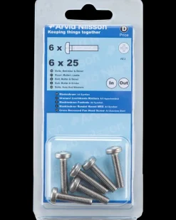 Arvid Nilsson Maskinskrue A4 PH M6 x 25 mm 6-pak| Maskinskruer, Bolte Og Møtrikker
