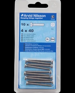 Arvid Nilsson Maskinskrue A4 PH M4 x 40 mm 10-pak| Maskinskruer, Bolte Og Møtrikker