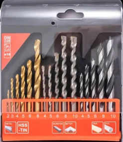 Mitsutomo Borsæt træ-mur-metal 16 dele| Bor