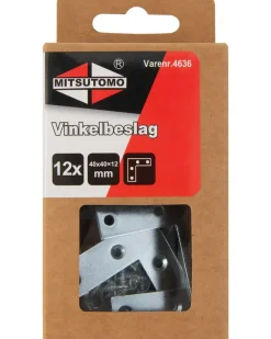 Mitsutomo Hjørnebeslag 40 x 12 x 40 mm 12-pak| Vinkelbeslag