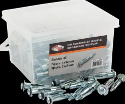 Mitsutomo Hulrumsdyvel med skrue 100 stk.| Dyvler Og Plugs