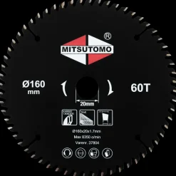 Mitsutomo Rundsavsklinge Ø160 x 20 mm 60T| Rundsavsklinger