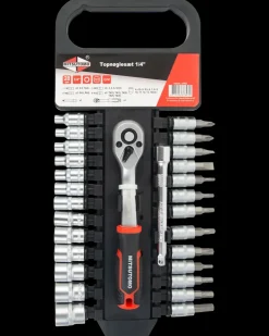 Mitsutomo Topnøglesæt 1/4" - 28 dele| Topnøglesæt Og Skralder