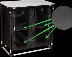 Nakano Gaderobeskab med bordplade - dobbelt| Campingmøbler