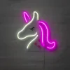 BRIGHT DESIGN Neonskilt Enhjørning H.33 x B.33 cm| Indendørs Væglamper