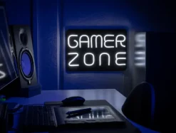 BRIGHT DESIGN Neonskilt Gamer Zone H. 28 x B. 41 cm| Indendørs Væglamper
