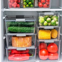 Opbevaringsboks til køleskab med låg - 3 rum| Øvrige Køkkenartikler|Opbevaringsbokse Og -Kasser