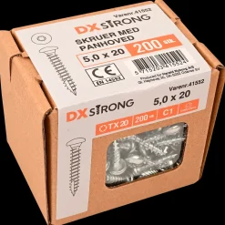 DXstrong Panskrue 5,0 x 20 mm TX25 200 stk.| Skruer