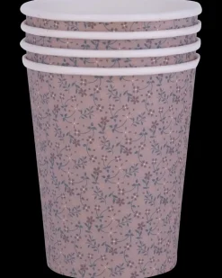 Papkrus 250 ml 4-pak - Blomsterprint| Engangsservice|Festartikler
