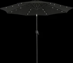 Parasol med solcellelys og tilt Ø2,7 m| Parasoller Og Parasolfødder