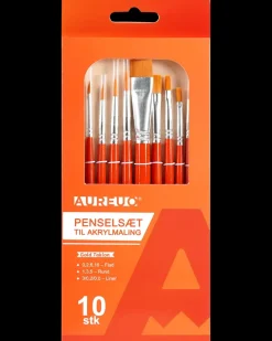 AUREUO Penselsæt til akrylmaling 10 stk. A| Hobbypensler
