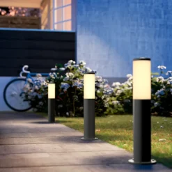 PHILIPS Havelampe E27 Utrecht H.45cm - antracitgrå| Bedlamper