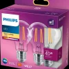 PHILIPS LED-filamentpære 4,3W E27 2-pak| Led-Pærer