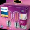 PHILIPS LED-filamentpære 4,3W E27 2-pak| Led-Pærer