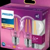 PHILIPS LED-filamentpære 7W E27 2-pak| Led-Pærer