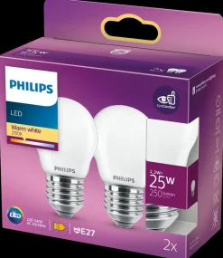 PHILIPS LED-pære 2,2W E27 A60 2-pak| Led-Pærer