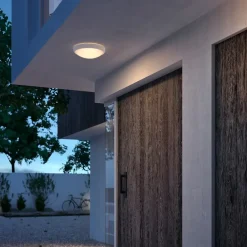 PHILIPS Loftlampe Doris Ø22cm 6W IP54 - hvid| Udendørs Væglamper