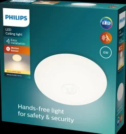 PHILIPS Loftlampe med sensor Mauve Ø25cm 6W - hvid| Loftslamper Og -Pendler