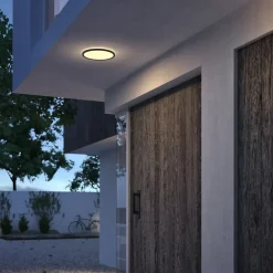 PHILIPS Loftlampe SceneSw. slim Ø25cm 15W IP54 sort| Udendørs Væglamper