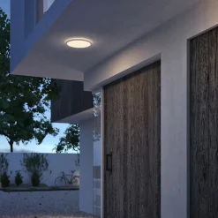 PHILIPS Loftlampe SceneSw. slim Ø25cm 15W IP54 hvid| Udendørs Væglamper