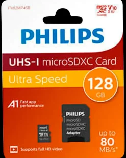 PHILIPS Micro SDXC kort - 128GB med SD adapter| Hukommelseskort