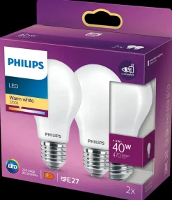 PHILIPS Pære 5W E27 A60 2-pak| Led-Pærer