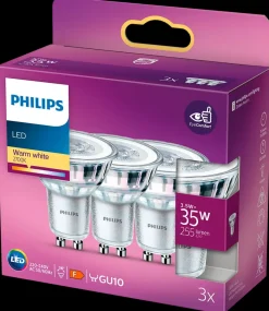 PHILIPS Spot 3,5W GU10 3-pak| Led-Pærer