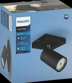 PHILIPS Spotlampe Kosipo GU10 1 spot - sort| Loftslamper Og -Pendler