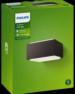 PHILIPS Væglampe Hedgehog E27 - antracitgrå| Udendørs Væglamper