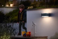 PHILIPS Væglampe Hedgehog E27 - antracitgrå| Udendørs Væglamper