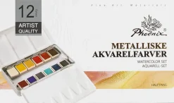 Phoenix Akvarelfarver 12 stk. - metallisk| Øvrige Hobbyartikler