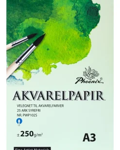 Phoenix Akvarelpapir A3 - 25 ark| Øvrige Hobbyartikler