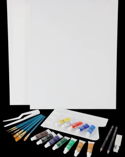 Phoenix Kunstnersæt med 27 dele| Malerlærreder|Hobbypensler