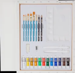 Phoenix Kunstnersæt med 27 dele| Malerlærreder|Hobbypensler