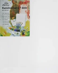 Phoenix Kunstnersæt med 27 dele| Malerlærreder|Hobbypensler
