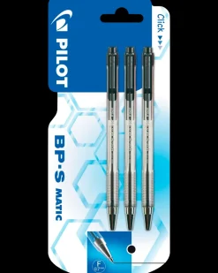 PILOT BP-S Matic Kuglepen 3-pak - sort| Kontorartikler