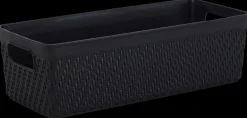 Plastikkurv lang - sort| Opbevaringsbokse Og -Kasser