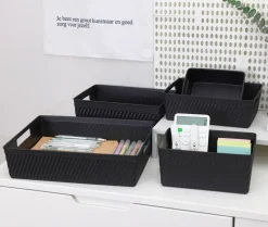 Plastikkurv lang - sort| Opbevaringsbokse Og -Kasser