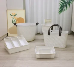 Plastikkurv large - grå| Opbevaringsbokse Og -Kasser