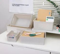 Plastikkurv mini - lysegrå| Opbevaringsbokse Og -Kasser