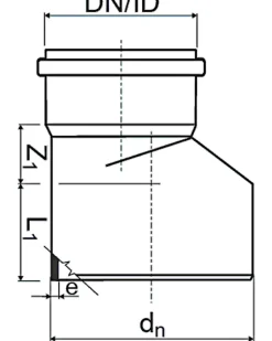 PP reduktionsrør 50 x 40 mm| Afløbsrør