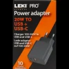 Leki Denmark PRO USB og USB-C Adapter 20W - sort| Mobiltilbehør