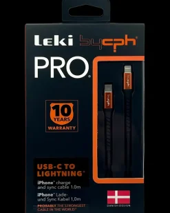 Leki Denmark PRO USB-C til Lightning Kabel - 1 meter sort| Mobiltilbehør